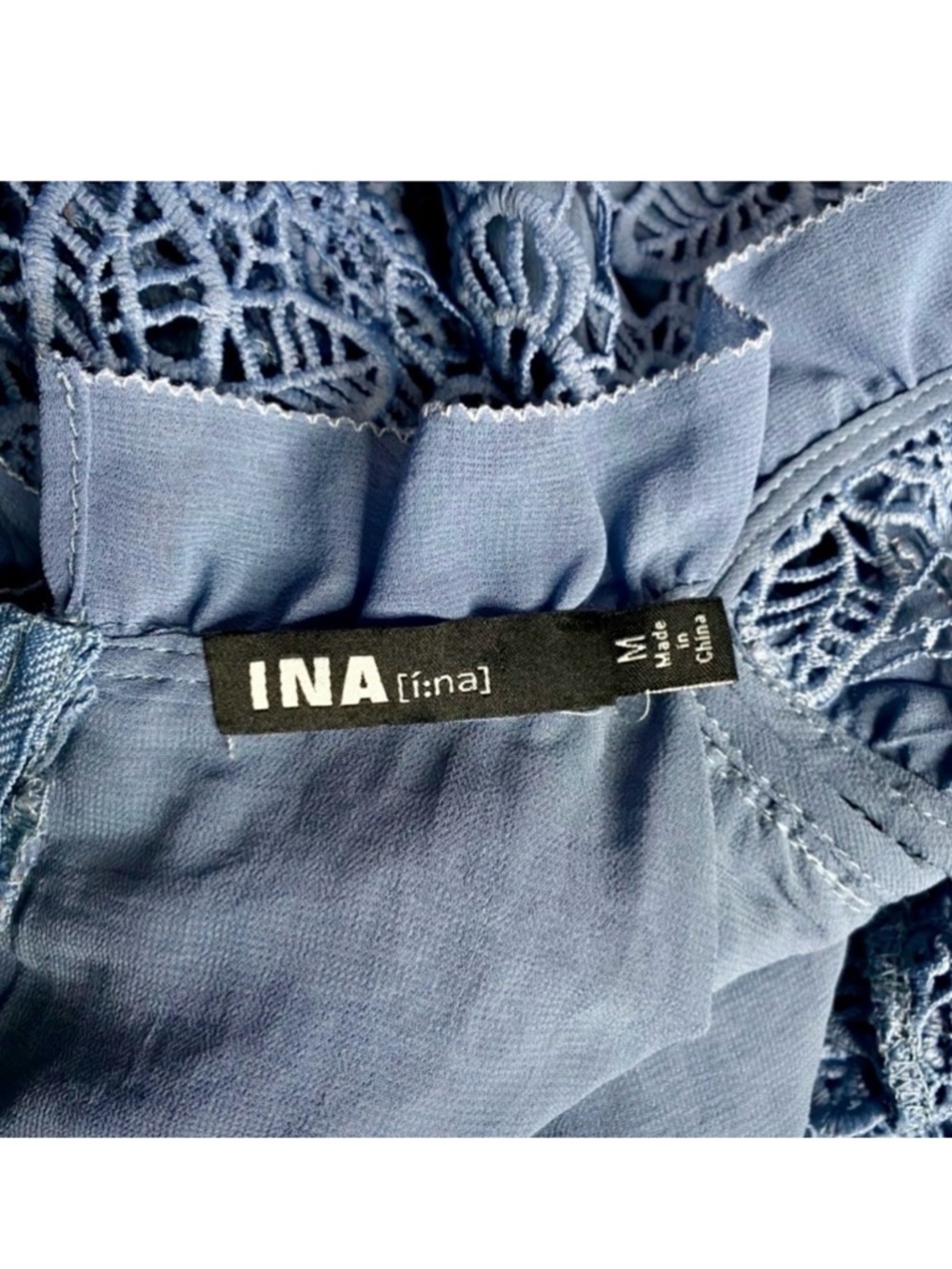 INA Lace Crochet Ruffle Blouse - Picture 4 of 9